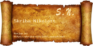 Skriba Nikolett névjegykártya